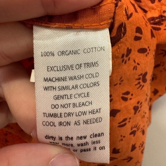 Toad&Co Button Up Fletch Shirt XL Short Sleeve Orange Track Print Organic Cotton - Picture 11 of 12